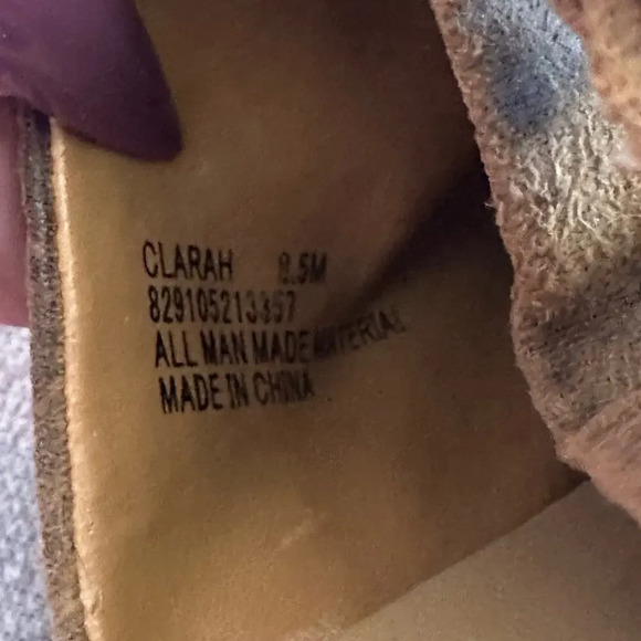 Vintage Candies's Clarah Suede‎ Wedge Women's 8.5 Tan Y2K Buckle Slip On - Picture 8 of 9